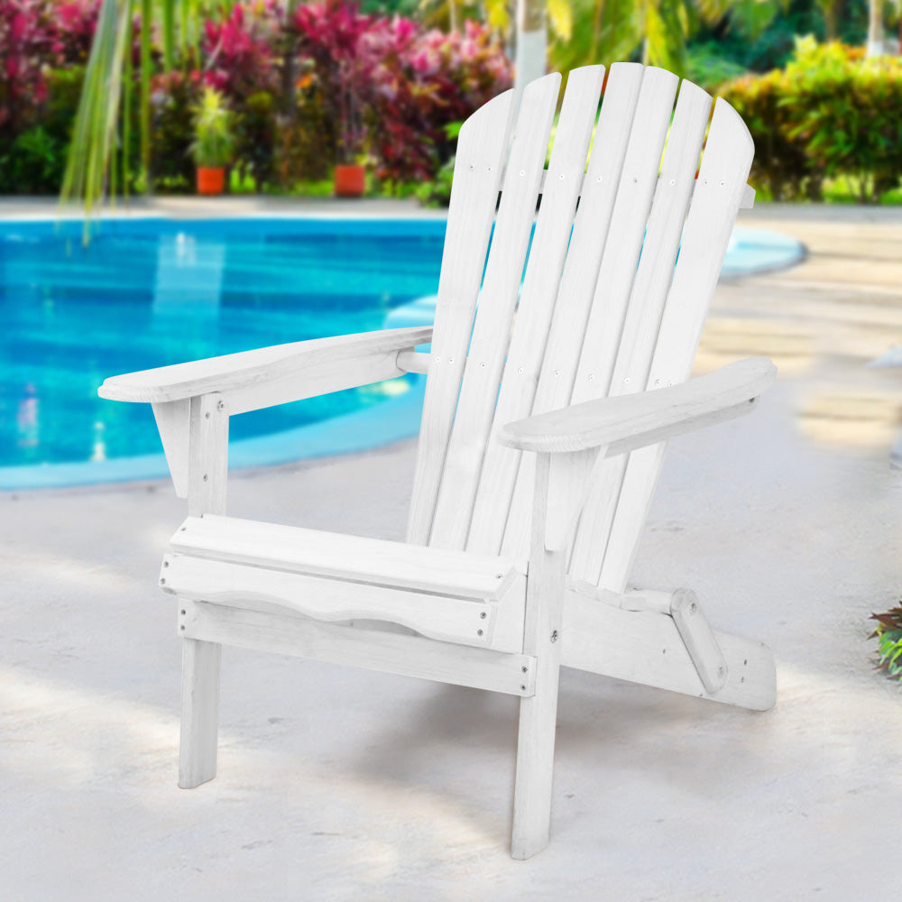 Gardeon Outdoor Furniture Adirondack Chairs Beach Chair Lounge Wooden Patio Garden-7