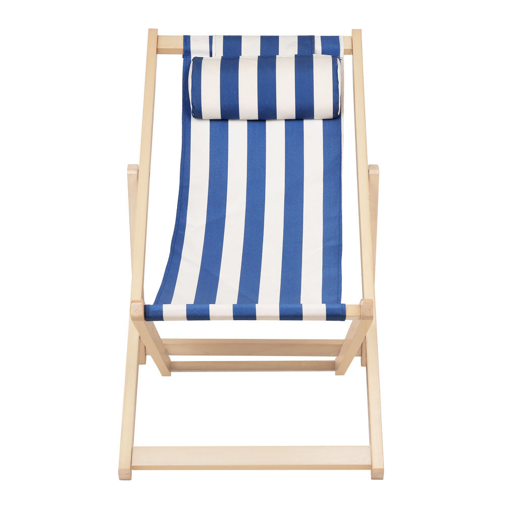 Gardeon Outdoor Furniture Sun Lounge Beach Chairs Deck Chair Folding Wooden Patio-2