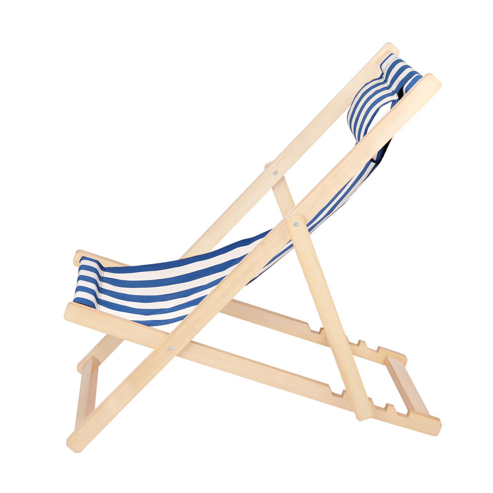 Gardeon Outdoor Furniture Sun Lounge Beach Chairs Deck Chair Folding Wooden Patio-3