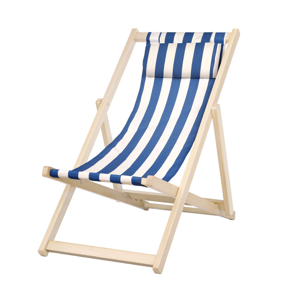 Gardeon Outdoor Furniture Sun Lounge Beach Chairs Deck Chair Folding Wooden Patio-0