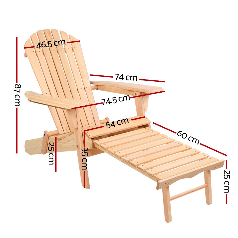 Gardeon Outdoor Furniture Sun Lounge Chairs Beach Chair Recliner Adirondack Patio Garden-1