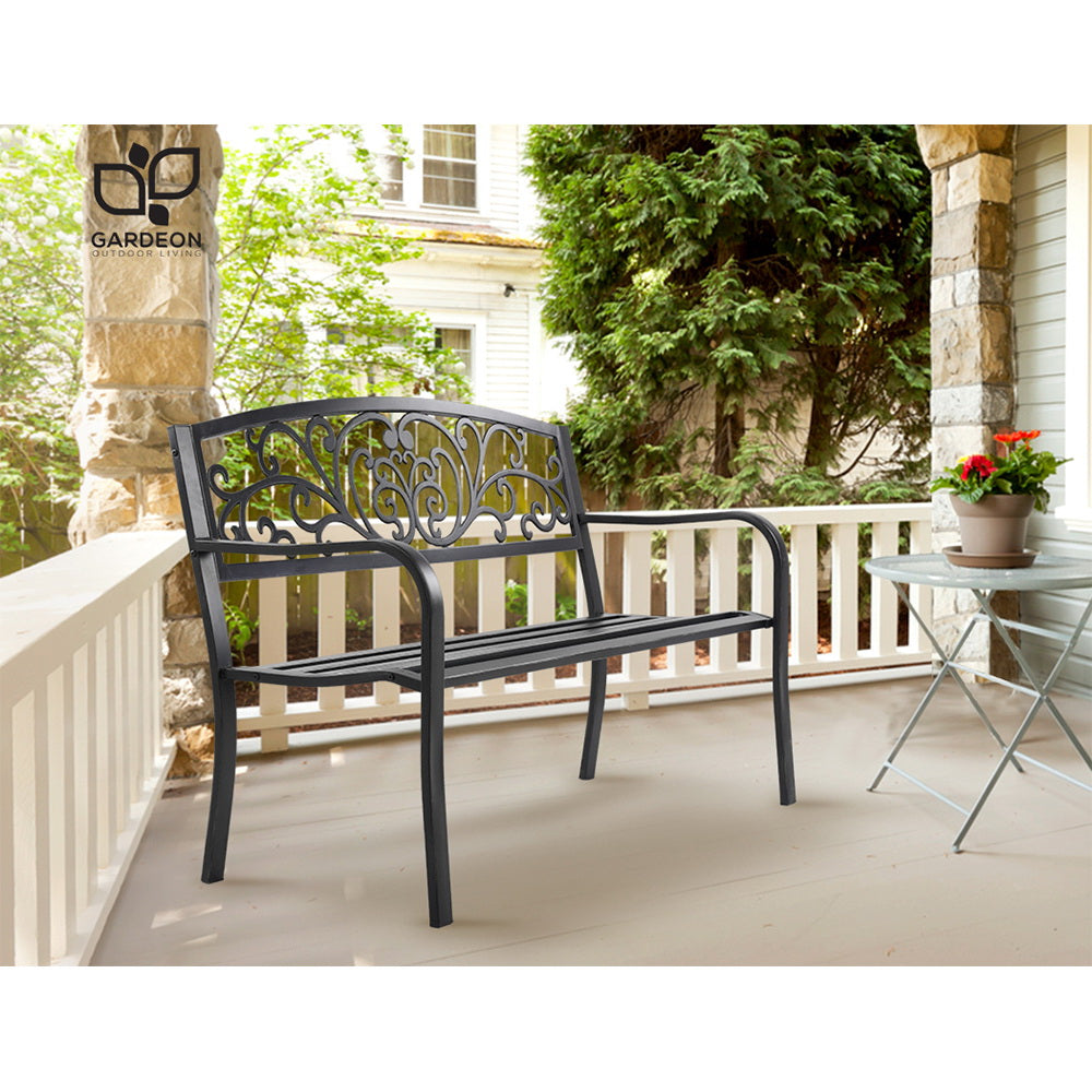 Gardeon Outdoor Garden Bench - Black-9