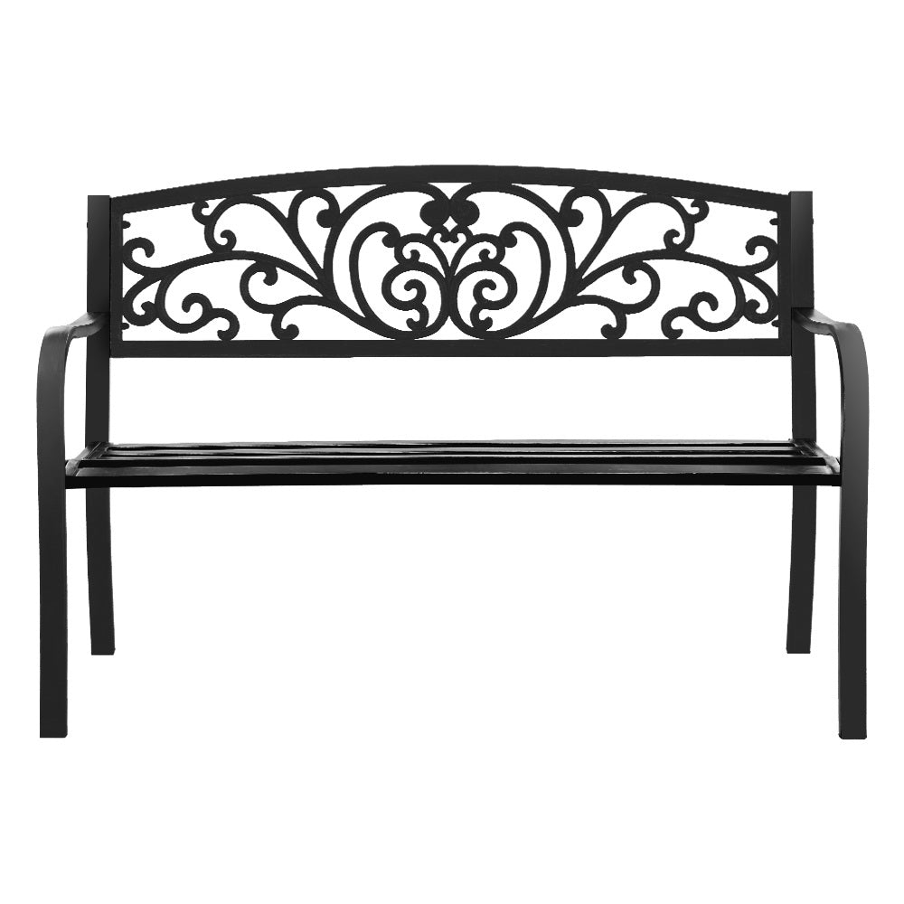 Gardeon Outdoor Garden Bench - Black-2