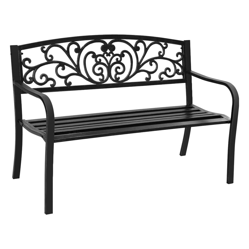 Gardeon Outdoor Garden Bench - Black-0