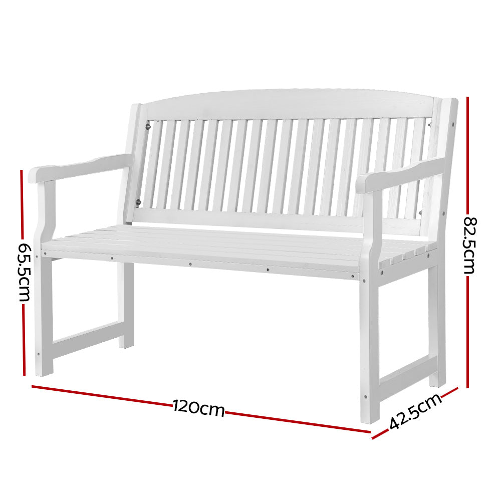 Gardeon Outdoor Garden Bench Seat Wooden Chair Patio Furniture Timber Lounge-1