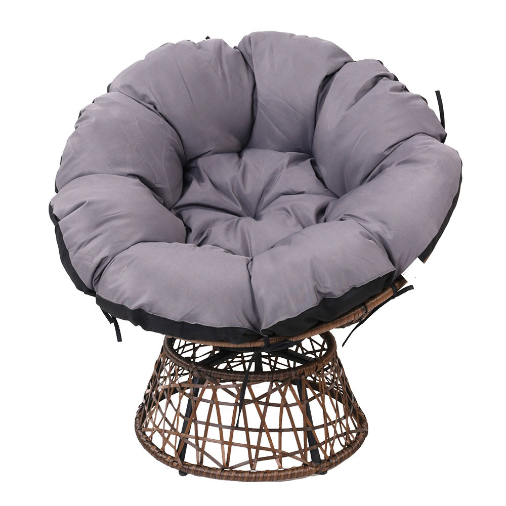 Gardeon Outdoor Papasan Chairs Lounge Setting Patio Furniture Wicker Brown-2