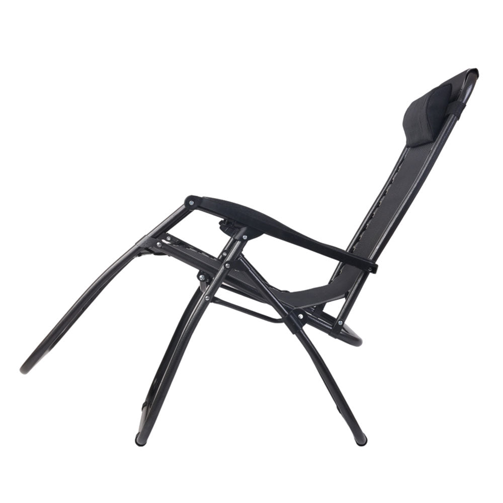 Gardeon Outdoor Portable Recliner - Black-3