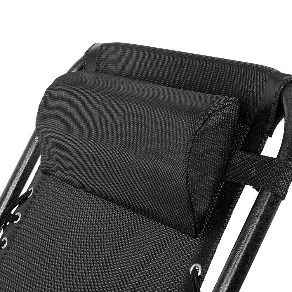 Gardeon Outdoor Portable Recliner - Black-6