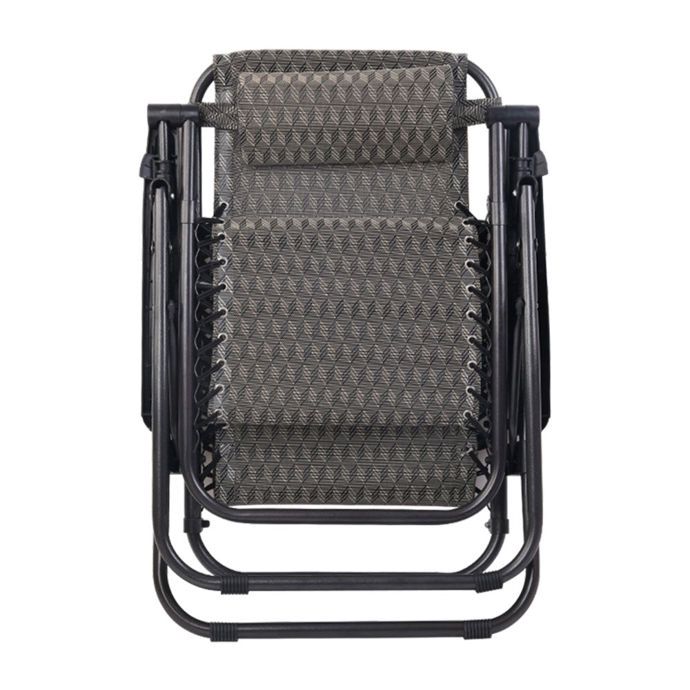 Gardeon Outdoor Portable Recliner - Grey-4