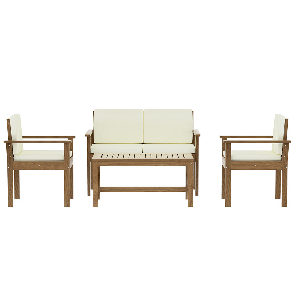 Gardeon Outdoor Sofa Set 4-Seater Acacia Wood Lounge Setting Table Chairs-2