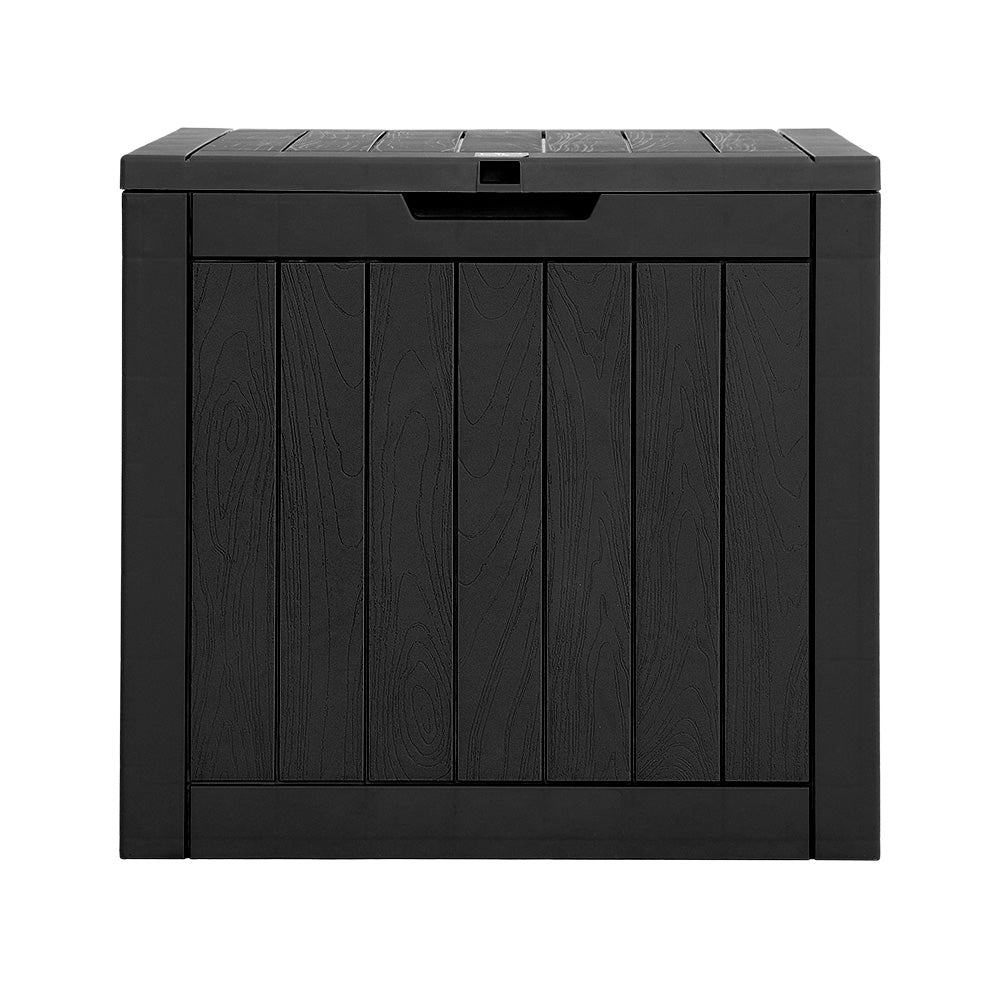 Gardeon Outdoor Storage Box 118L Container Lockable Indoor Garden Toy Tool Shed Black-2