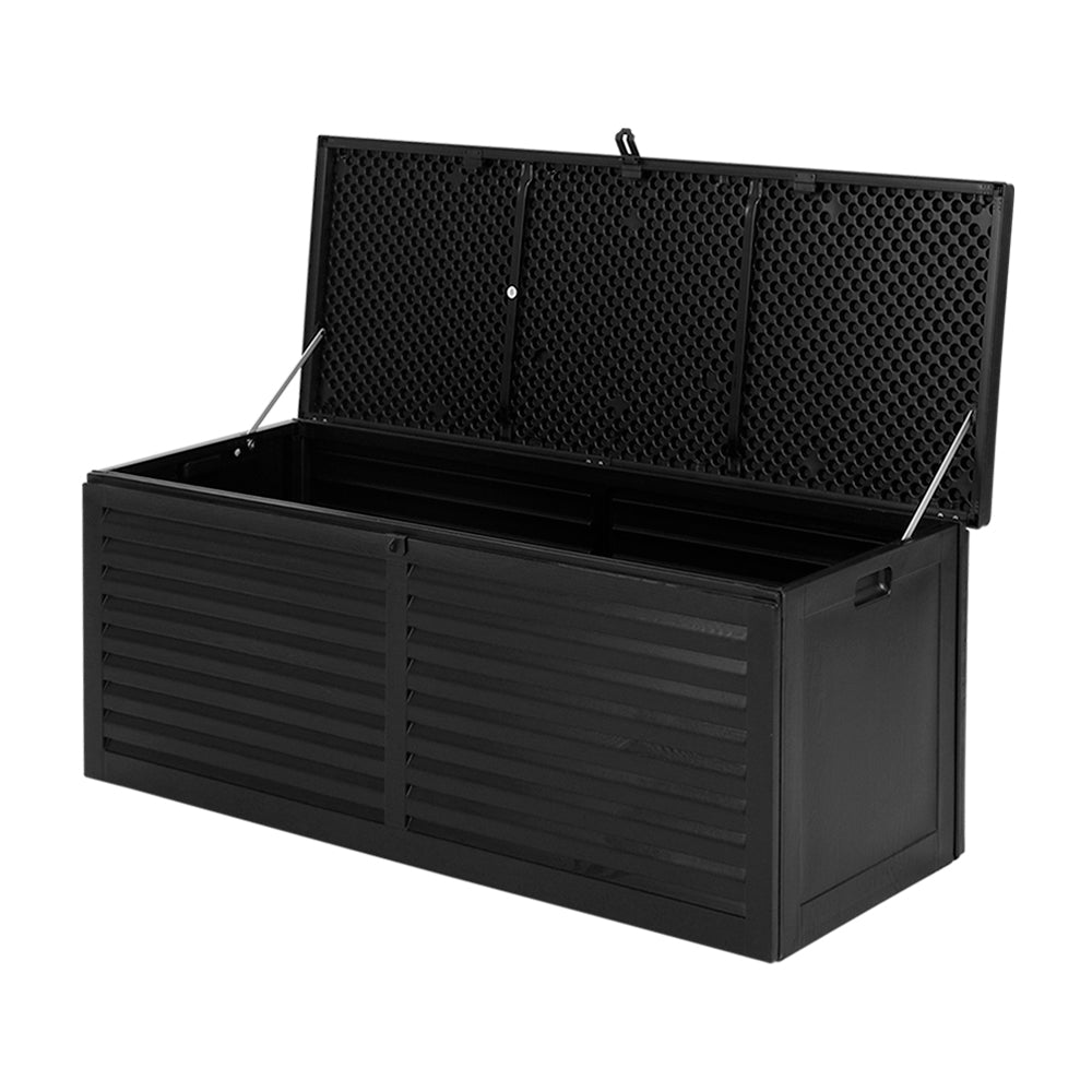 Gardeon Outdoor Storage Box 390L Container Lockable Toy Tools Shed Deck Garden-0