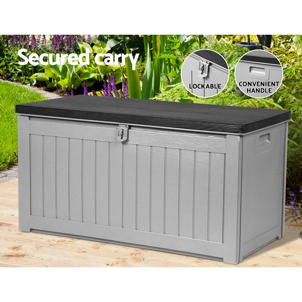 Gardeon Outdoor Storage Box Bench Seat 190L-6