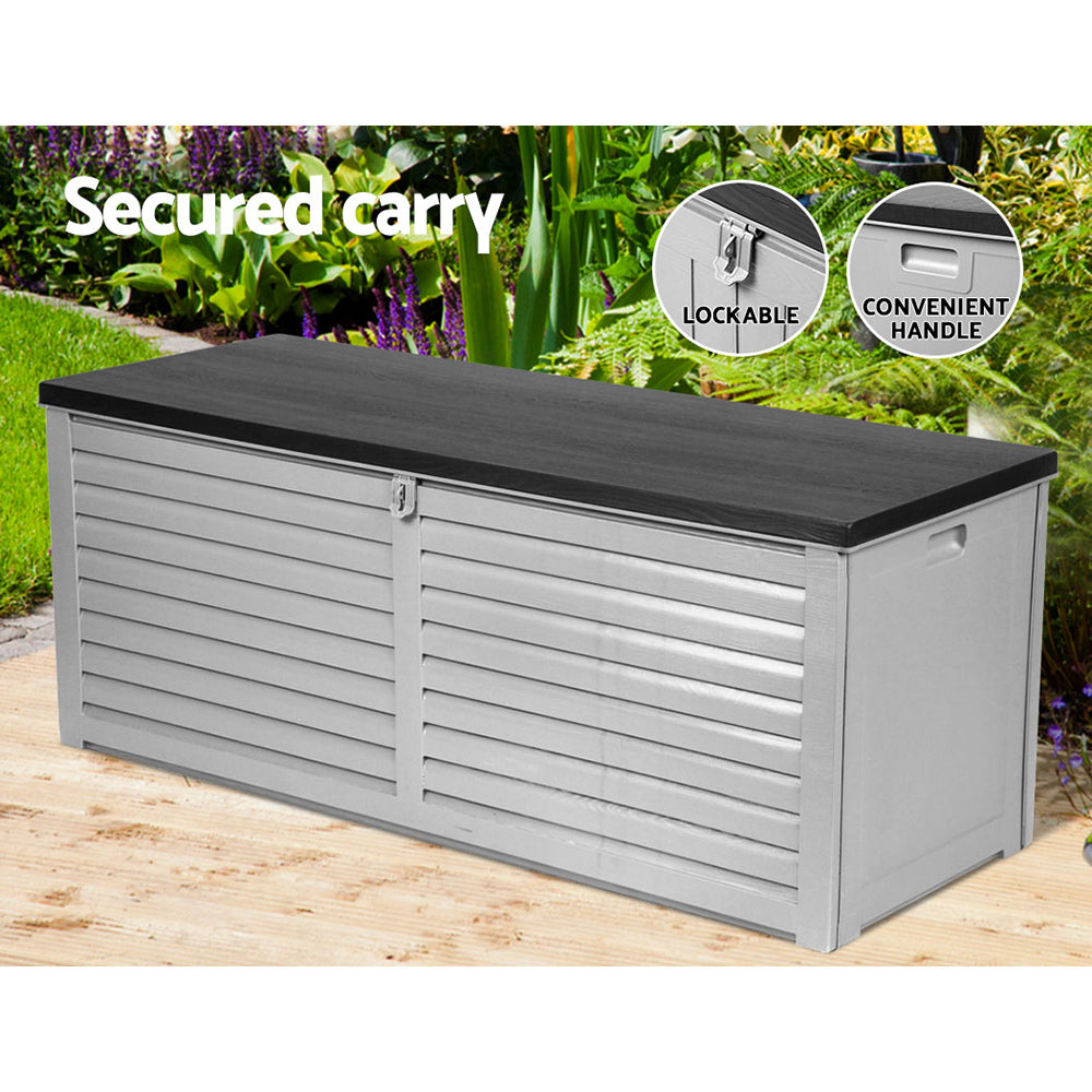 Gardeon Outdoor Storage Box Bench Seat 390L-6