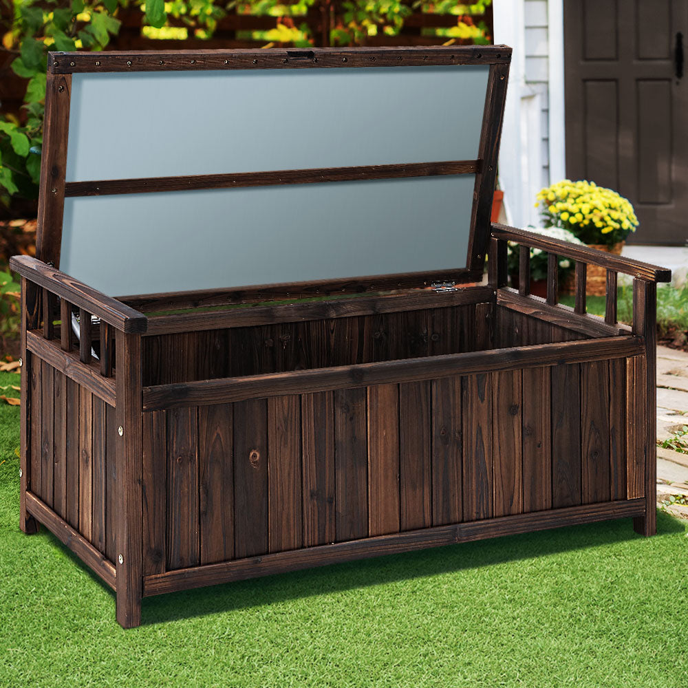 Gardeon Outdoor Storage Box Wooden Garden Bench Chest Toy Tool Sheds Furniture-7