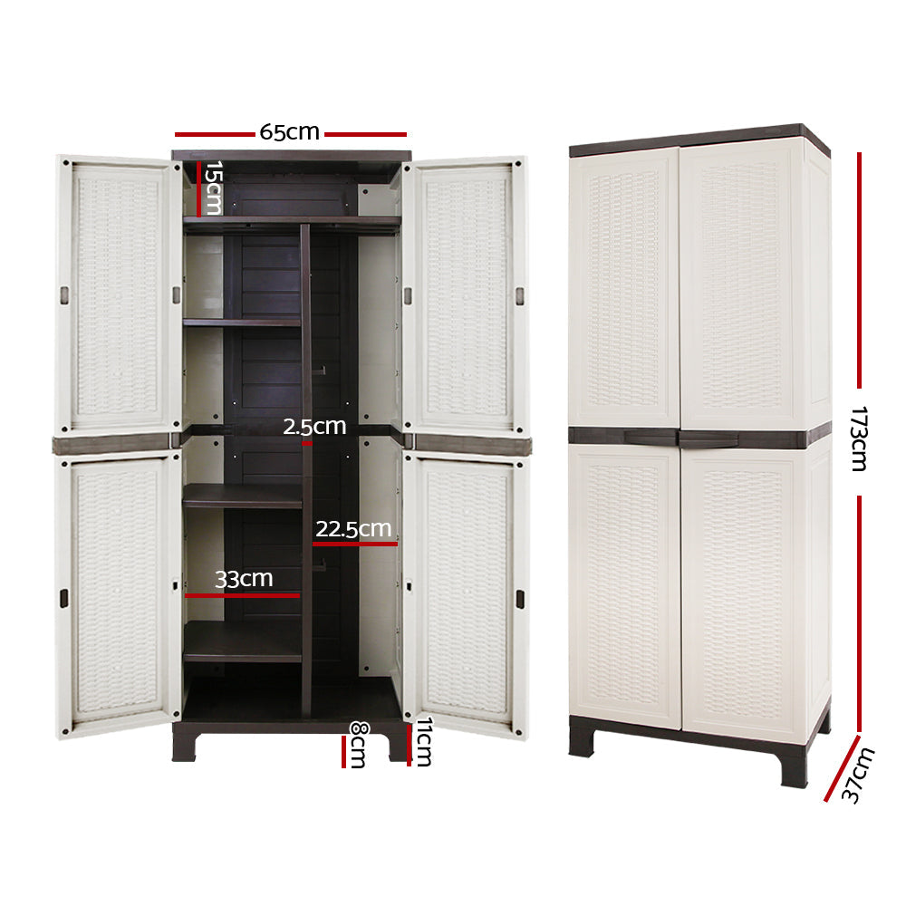 Gardeon Outdoor Storage Cabinet Cupboard Lockable Garage 173cm-1