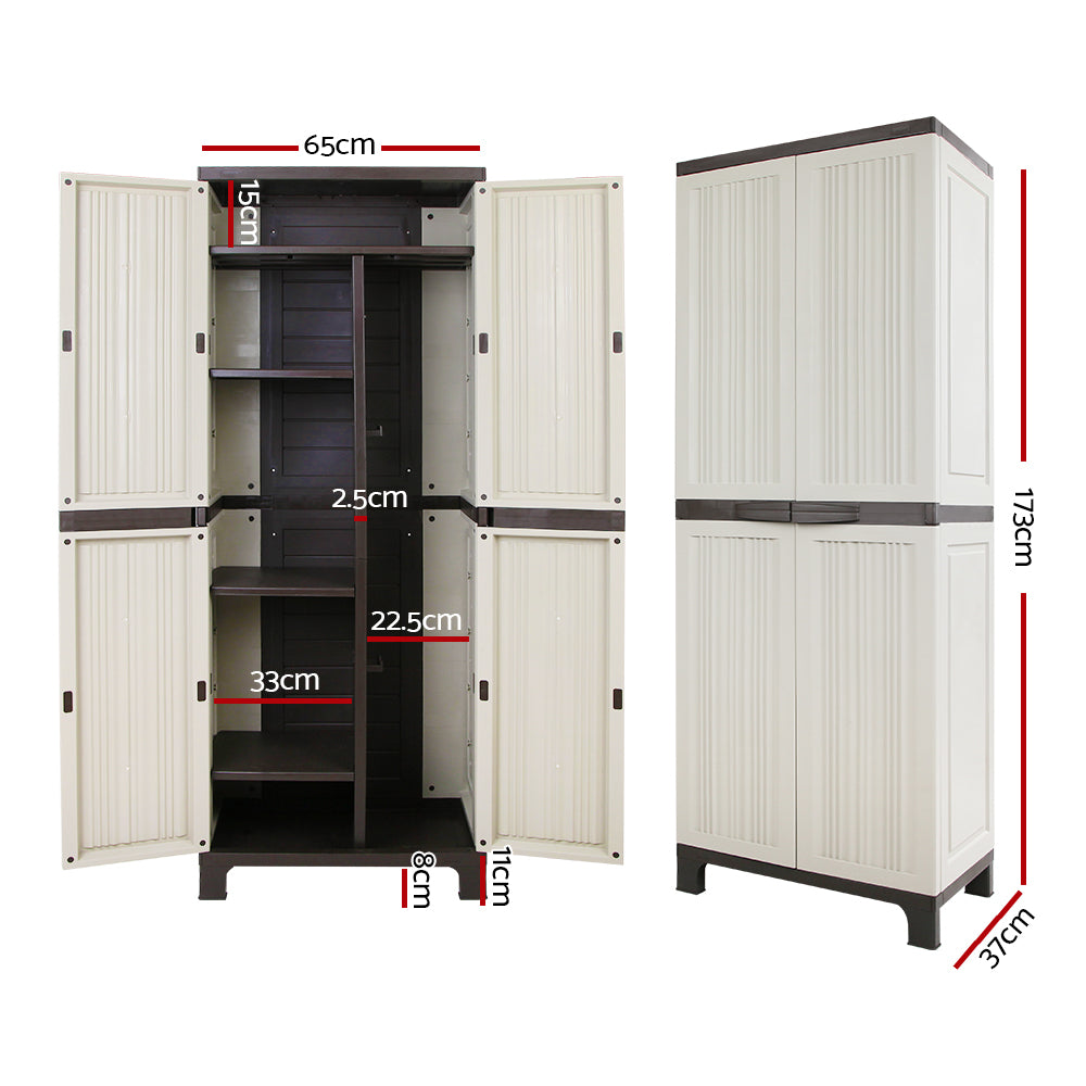 Gardeon Outdoor Storage Cabinet Lockable Cupboard Garage 173cm-1