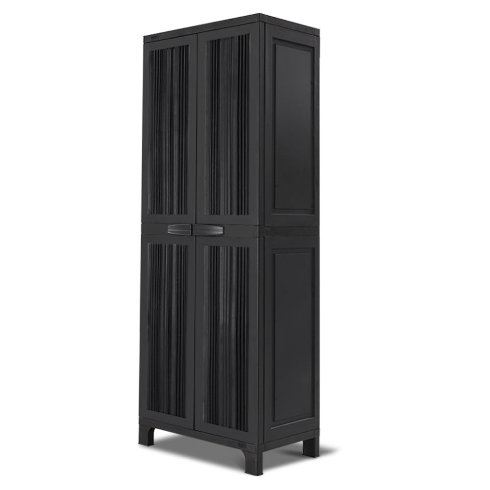 Gardeon Outdoor Storage Cabinet Lockable Tall Garden Sheds Garage Adjustable Black 173CM-2