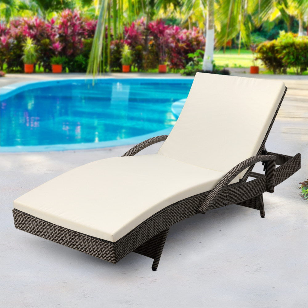 Gardeon Outdoor Sun Lounge - Grey-7