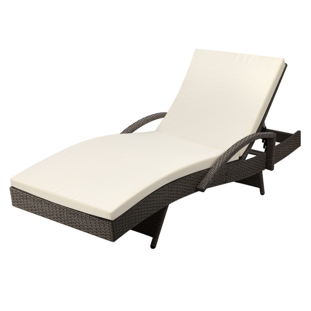 Gardeon Outdoor Sun Lounge - Grey-0