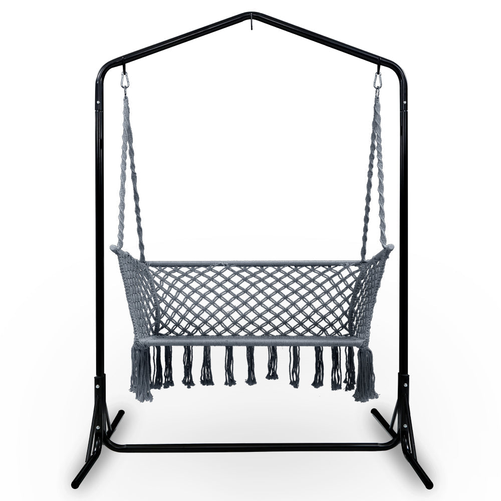 Gardeon Outdoor Swing Hammock Chair with Stand Frame 2 Seater Bench Furniture-1