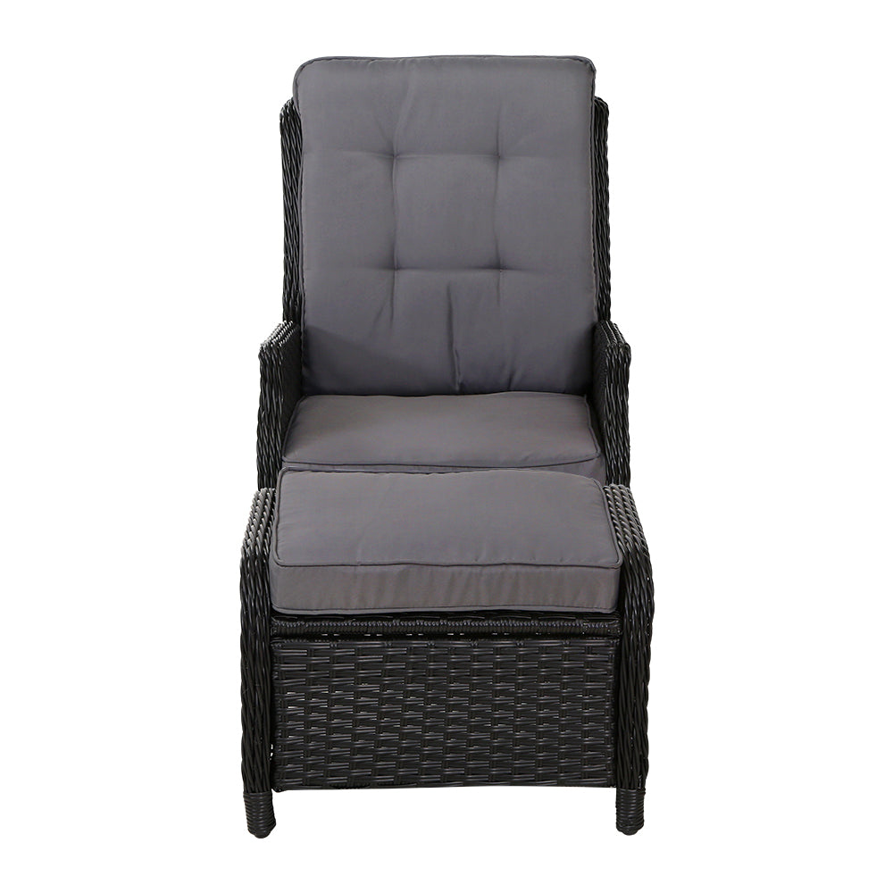 Gardeon Recliner Chair Sun lounge Setting Outdoor Furniture Patio Wicker Sofa-2