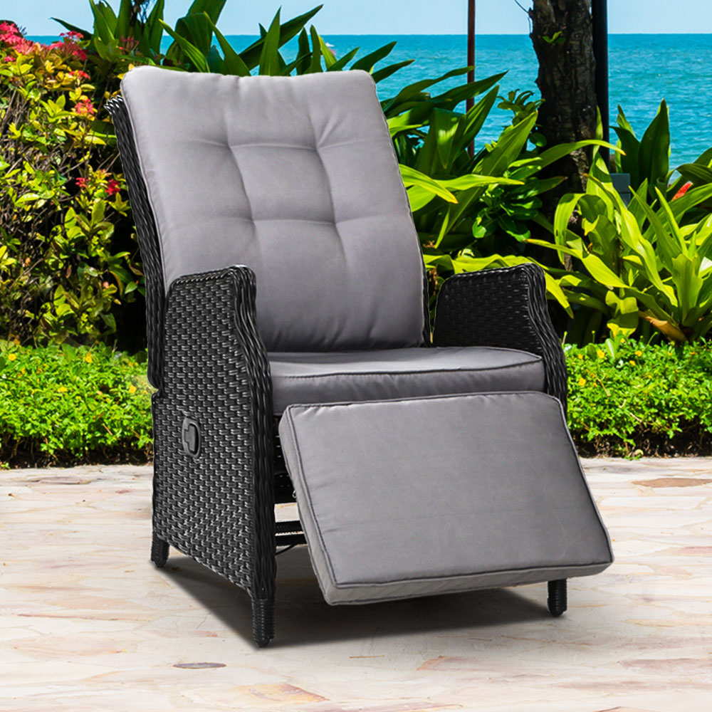 Gardeon Recliner Chair Sun lounge Setting Outdoor Furniture Patio Wicker Sofa-7