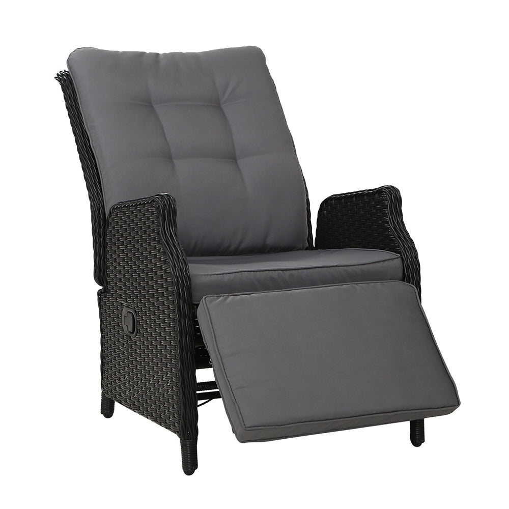 Gardeon Recliner Chair Sun lounge Setting Outdoor Furniture Patio Wicker Sofa-0