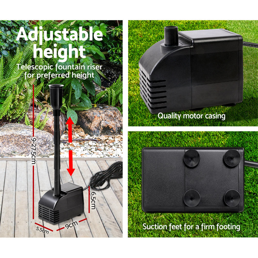 Gardeon Solar Pond Pump Water Fountain Filter Kit Outdoor Submersible Panel-2