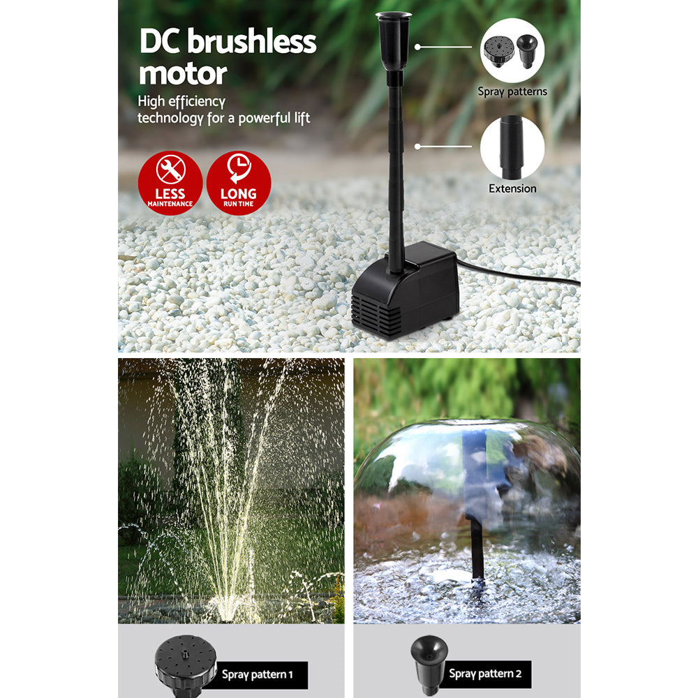 Gardeon Solar Pond Pump Water Fountain Filter Kit Outdoor Submersible Panel-5