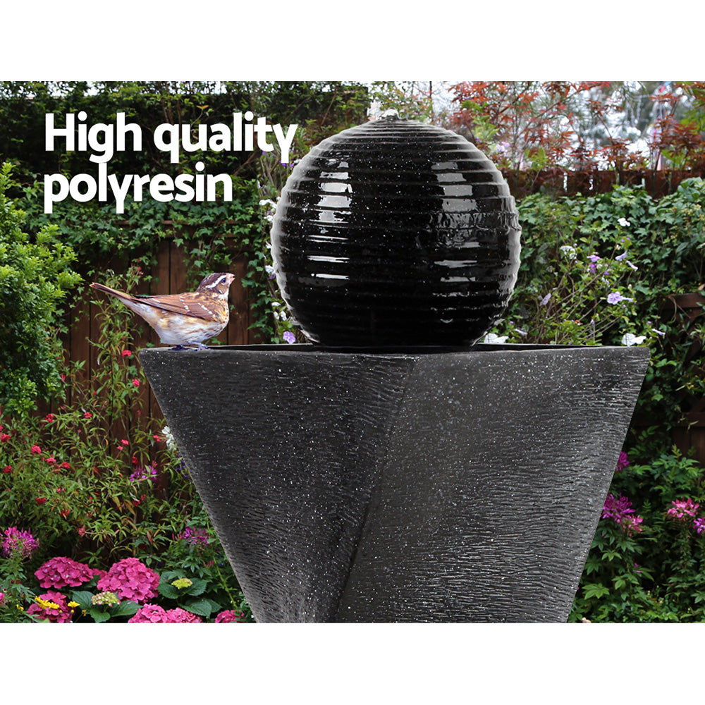 Gardeon Solar Powered Water Fountain Twist Design with Lights-3