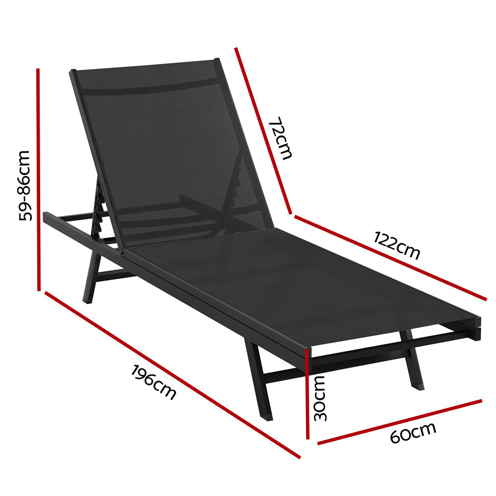 Gardeon Sun Lounger Outdoor Lounge Setting Chair Adjustable Patio Furniture Pool-1