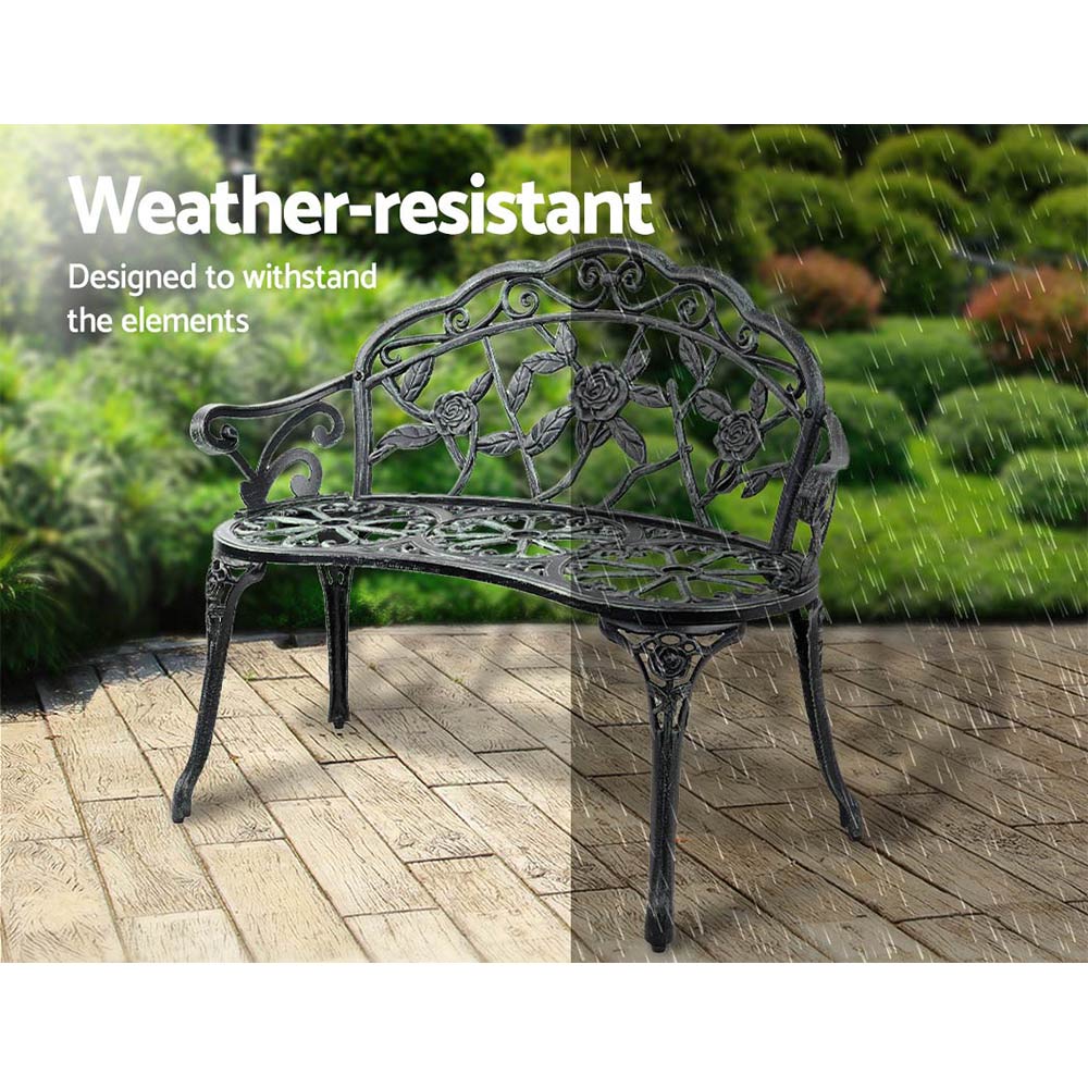 Gardeon Victorian Garden Bench - Green-5