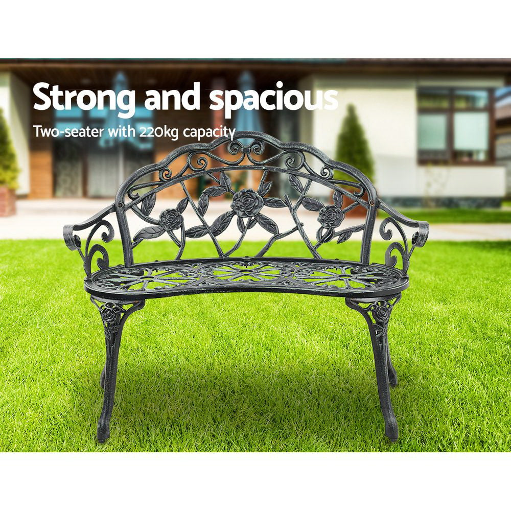 Gardeon Victorian Garden Bench - Green-6