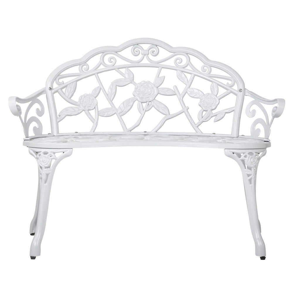 Gardeon Victorian Garden Bench White-2