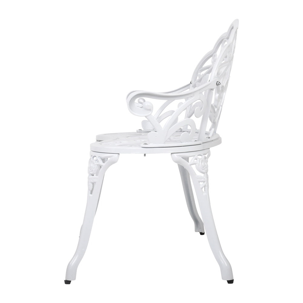 Gardeon Victorian Garden Bench White-3