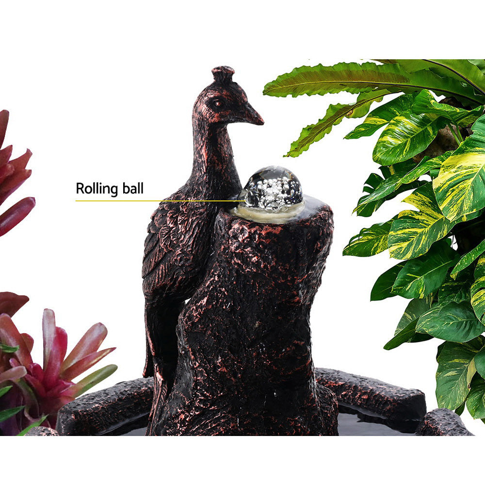 Gardeon Water Solar Fountain Outdoor Bird Bath Peacock Cascading-3