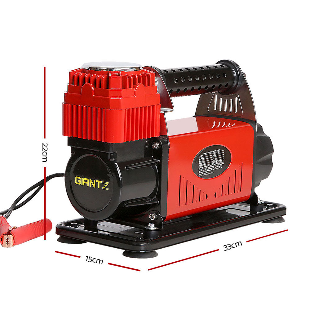 Giantz 12V Portable Air Compressor - Red-1