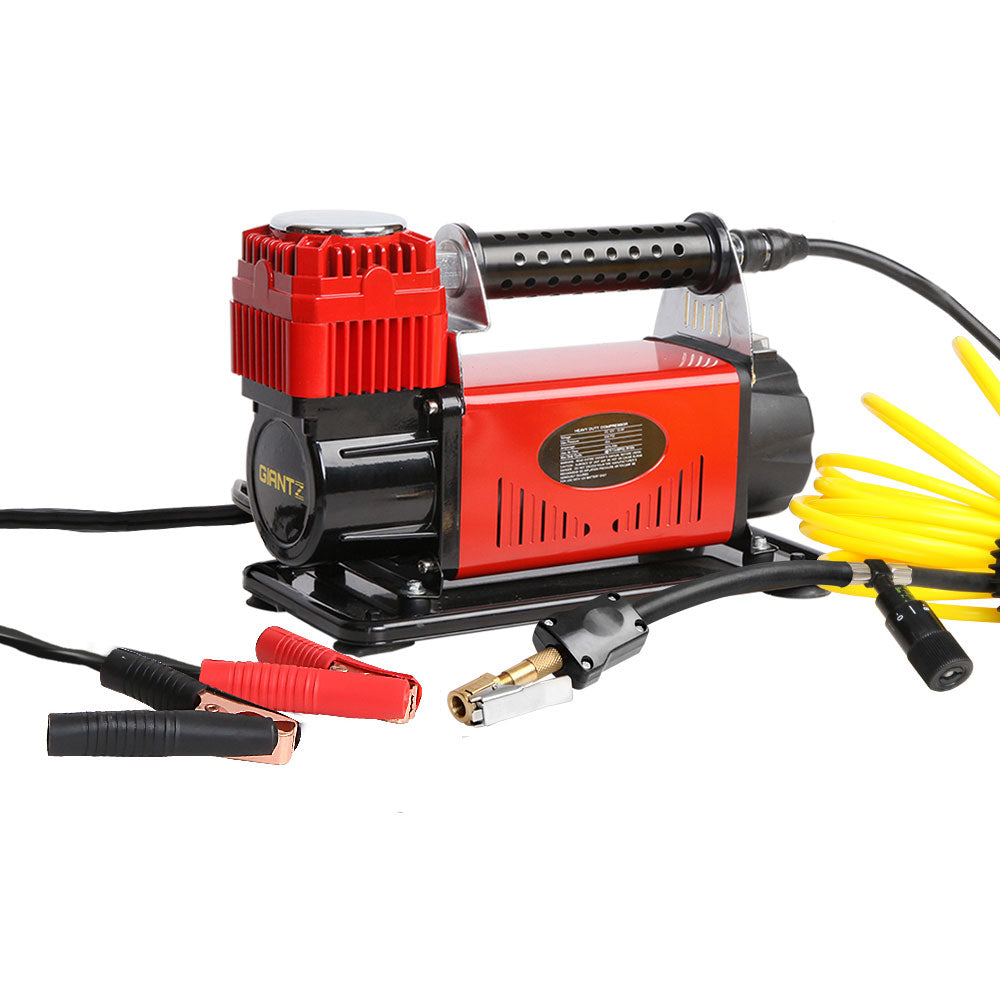 Giantz 12V Portable Air Compressor - Red-0