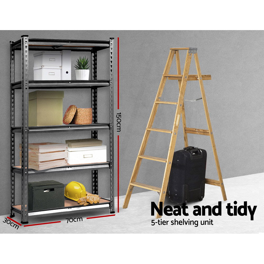 Giantz 1.5M Metal Steel Warehouse Shelving Racking Garage Storage Shelves Racks-1