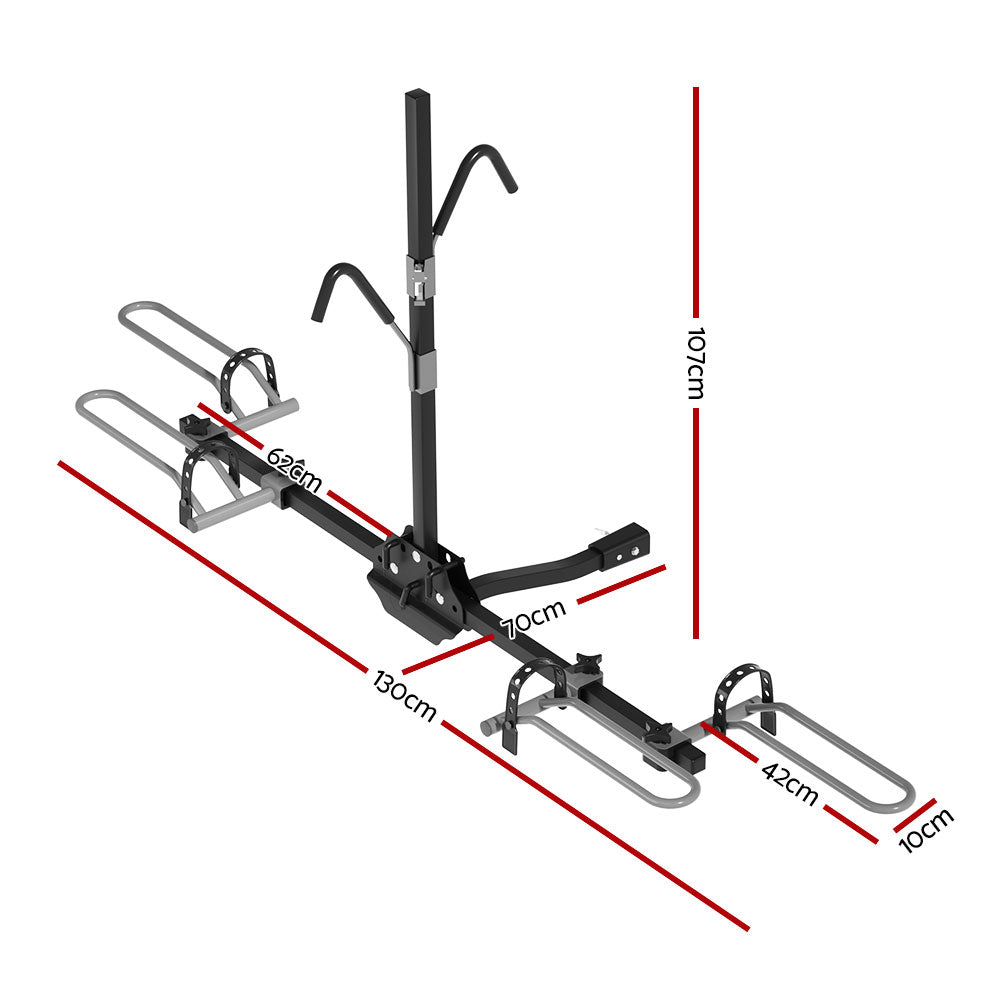 Giantz 2 Bicycle Bike Carrier Rack Rear Car 2" Hitch Mount Platform Foldable-1