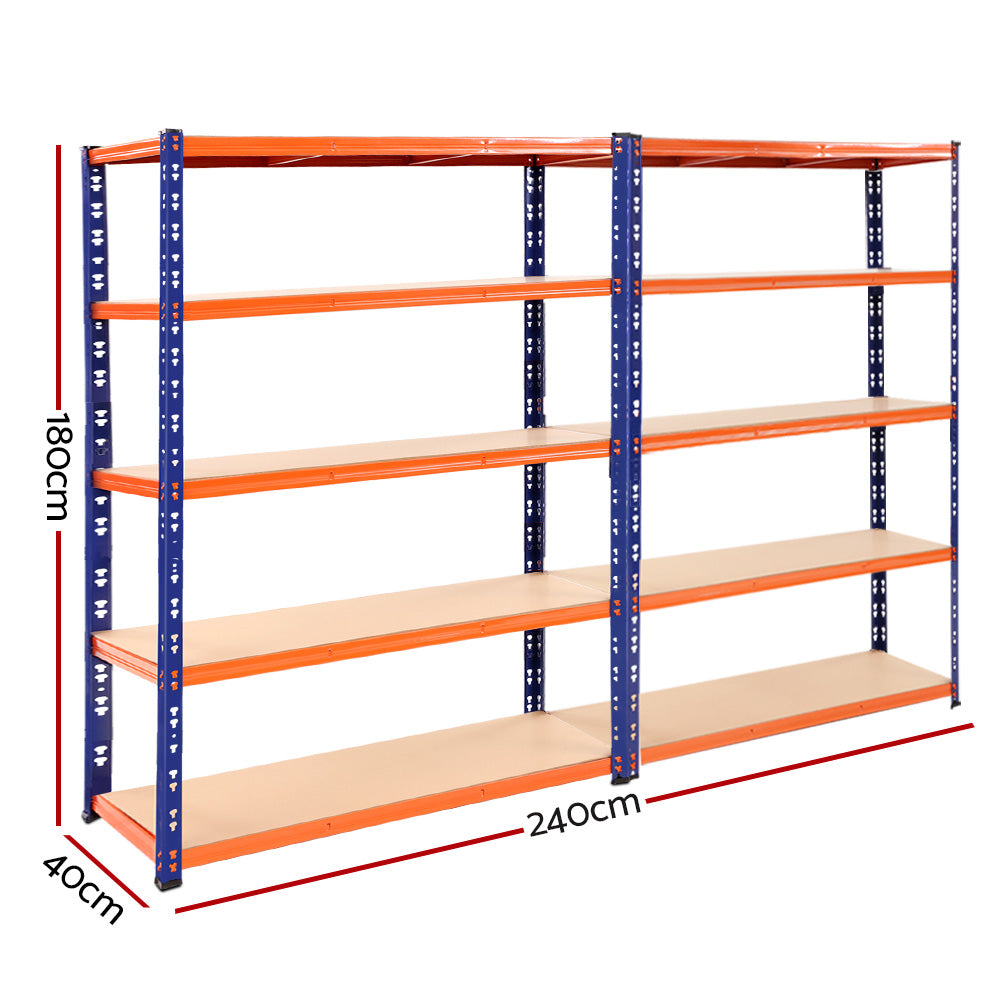 Giantz 2.4MX1.8M Garage Shelving Warehouse Rack Pallet Racking Storage Steel Orange&Blue-1