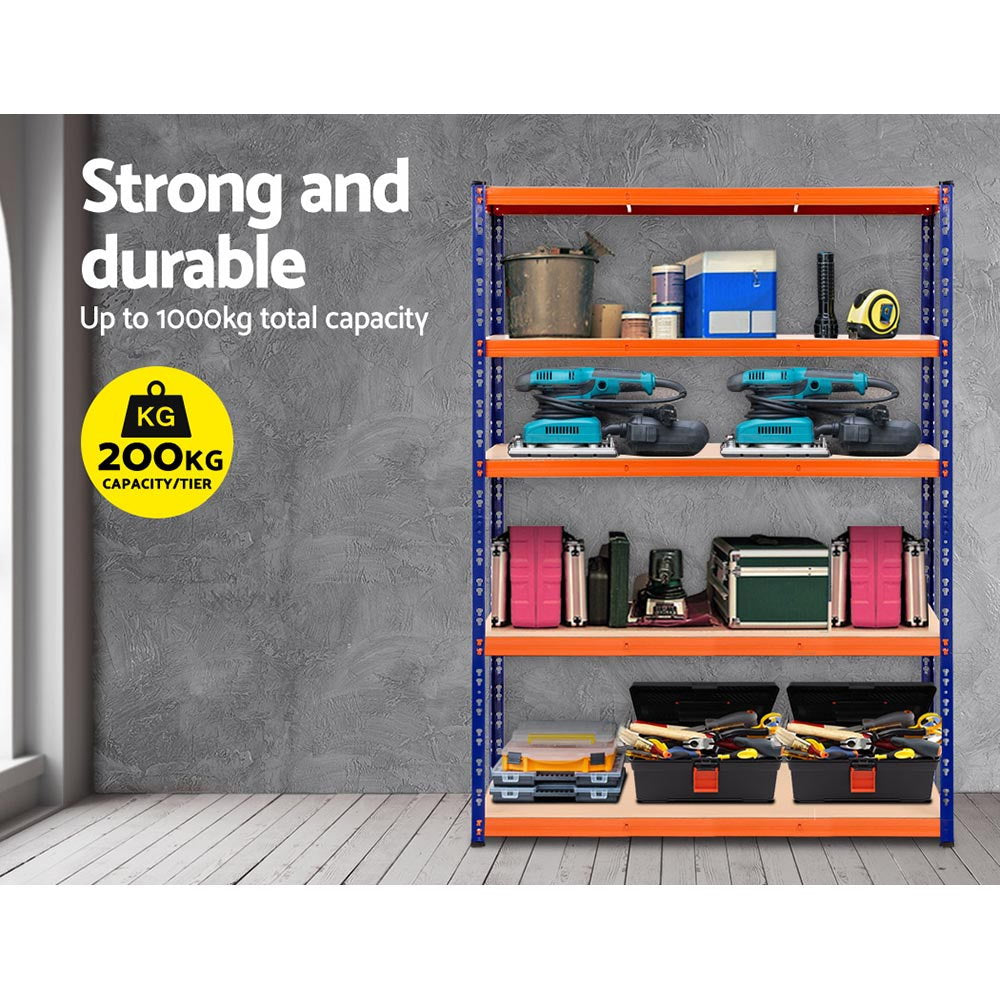 Giantz 2.4MX1.8M Garage Shelving Warehouse Rack Pallet Racking Storage Steel Orange&Blue-4