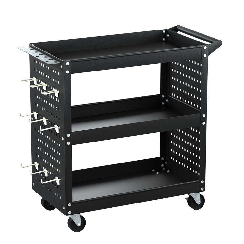 Giantz 3-Tier Tool Cart Storage Trolley Toolbox Workshop Garage Organizer Black-0