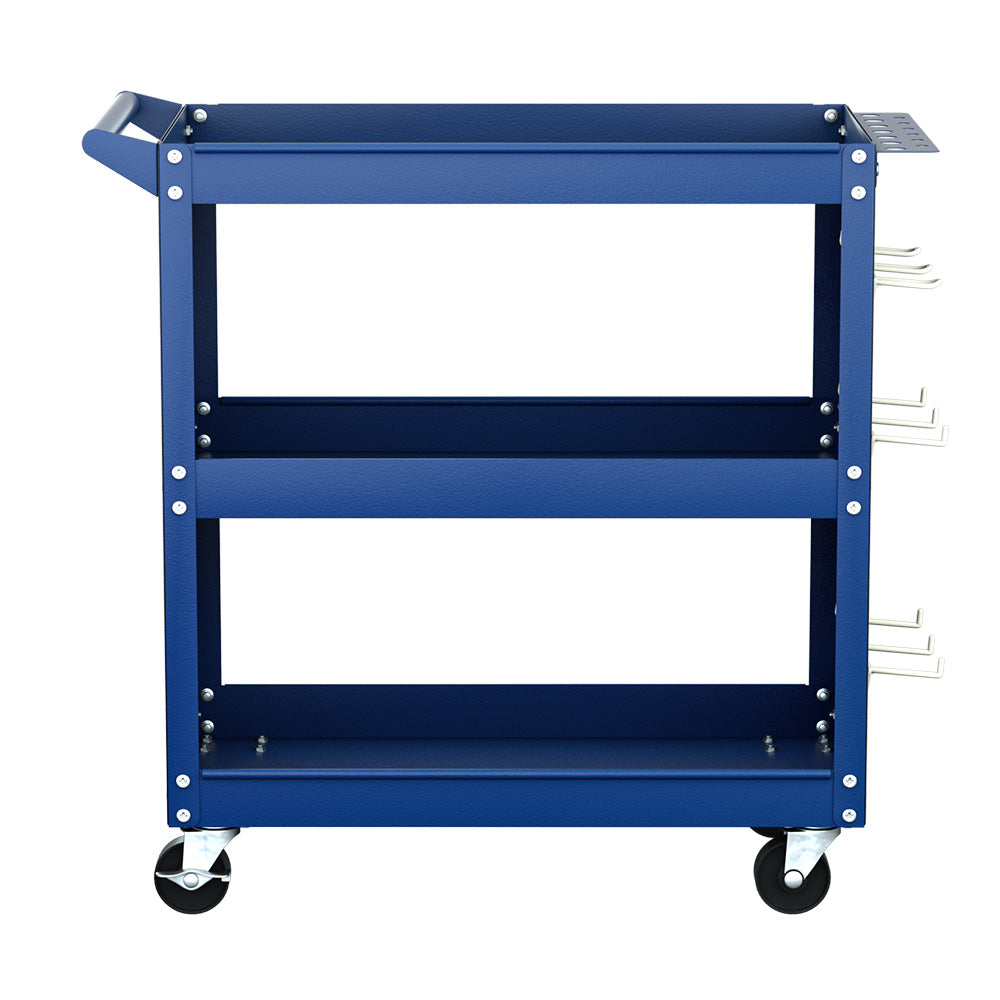 Giantz 3-Tier Tool Trolley Cart Workshop Wheels Mobile Work Mechanic Storage Blue-2