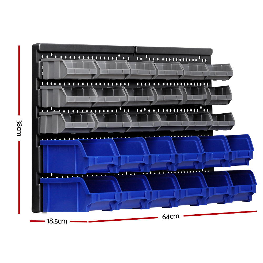 Giantz 30 Bin Wall Mounted Rack Storage Organiser-1