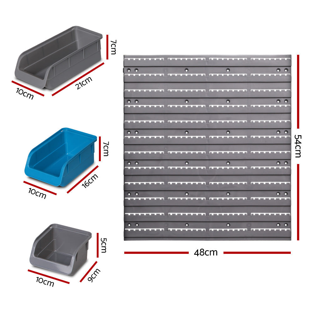 Giantz 48 Bin Wall Mounted Rack Storage Organiser-1