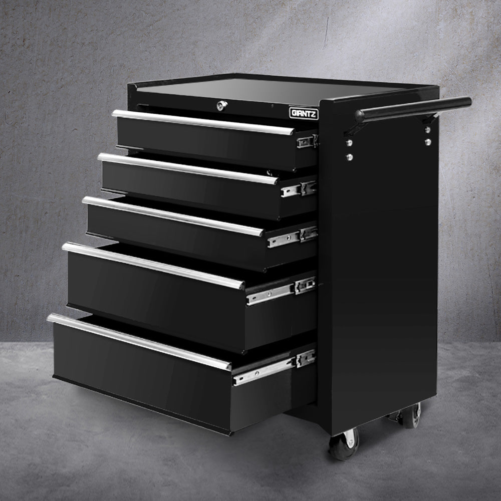 Giantz 5 Drawer Mechanic Tool Box Cabinet Storage Trolley - Black-6