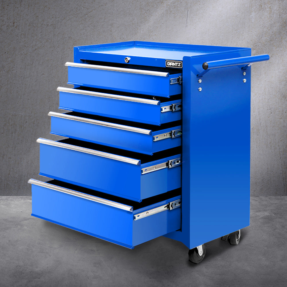 Giantz 5 Drawer Mechanic Tool Box Cabinet Storage Trolley - Blue-6