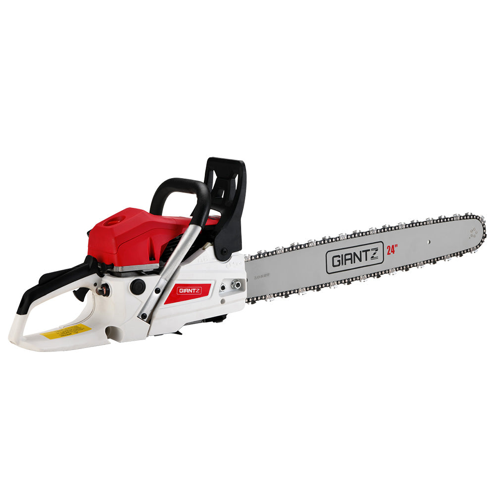 Giantz 62cc Chainsaw Petrol Commercial 24" Bar E-Start Tree Chain Saw 5.2HP-2